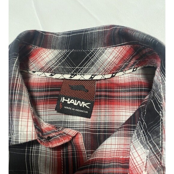 Tony Hawk Red Plaid Long Sleeve Button Down Shirt Boy's Size 7 - Picture 6 of 11